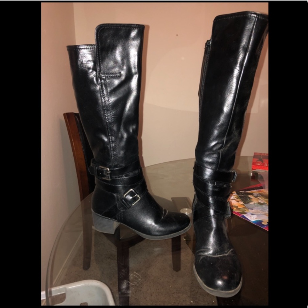 Black Nicole Leather Boots